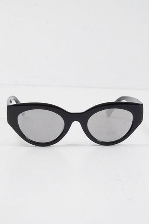 Black Chunky Oval Tinted Lens Sunglasses - Dailey