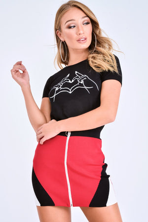 Black Hand Heart Graphic T Shirt - Luana