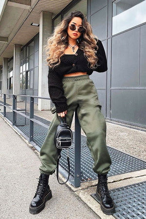 Khaki Oversized Joggers - Erica