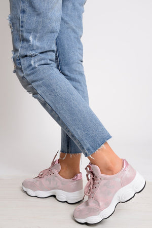 Pink Camo Lace Up Trainers - Adisa