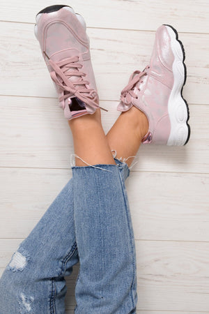Pink Camo Lace Up Trainers - Adisa