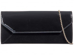 Leonie Patent/Suede Clutch Bag