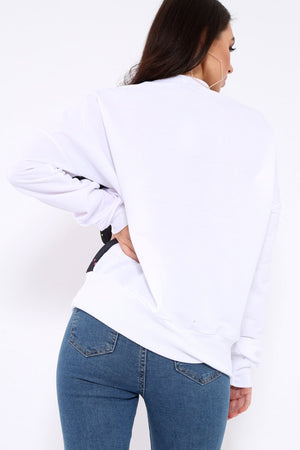 White Fearless Paint Splatter Sweatshirt - Eliza