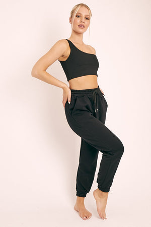 Black Drawstring Waist Joggers - Charley