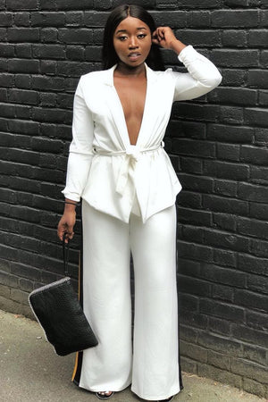 White Belted Blazer - Kenna