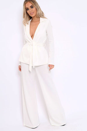 White Belted Blazer - Kenna