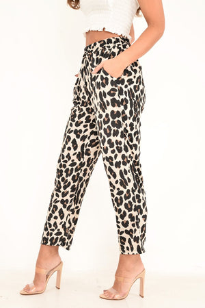 Leopard High Waist Culotte Trousers - Blakeleigh