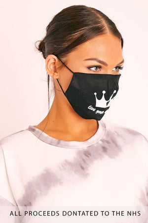 Black Live Your Dream Slogan Face Mask - Aalani