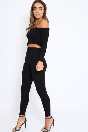 Black Ribbed Knit Co-ord - Luna