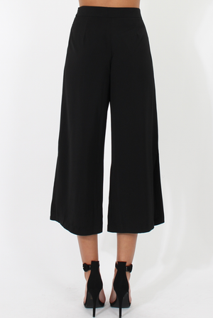 Black Side Slit Culottes - Odette