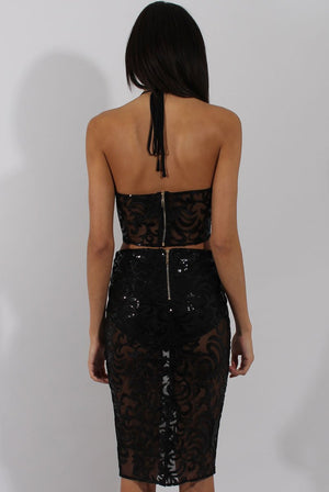 Black Sequin Co-ord - Rihanna