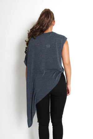 Leelee Grey Asymmetric Top