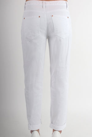 Layla White Loose Fit Ripped Jeans