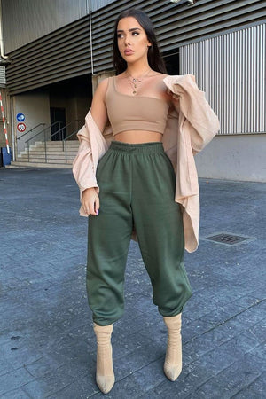 Khaki Oversized Joggers - Erica